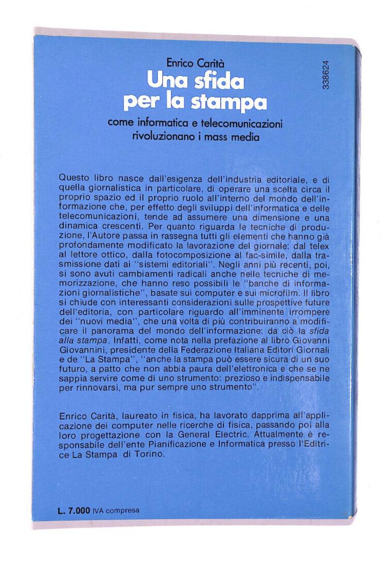 EBOND Una Sfida Per La Stampa Libro LI008009