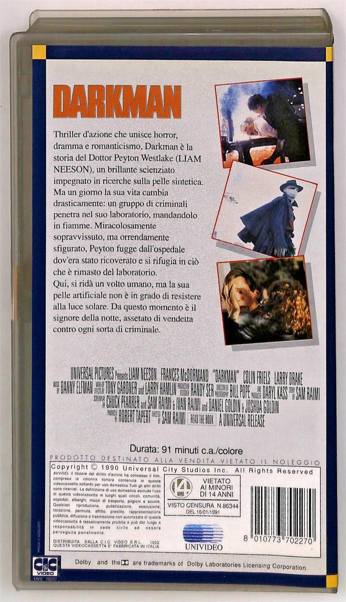 EBOND Darkman Universal Cic VHS VH005470