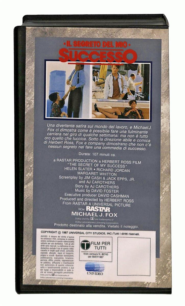 EBOND Il Segreto Del Mio Successo Universal Cic VHS VH005457