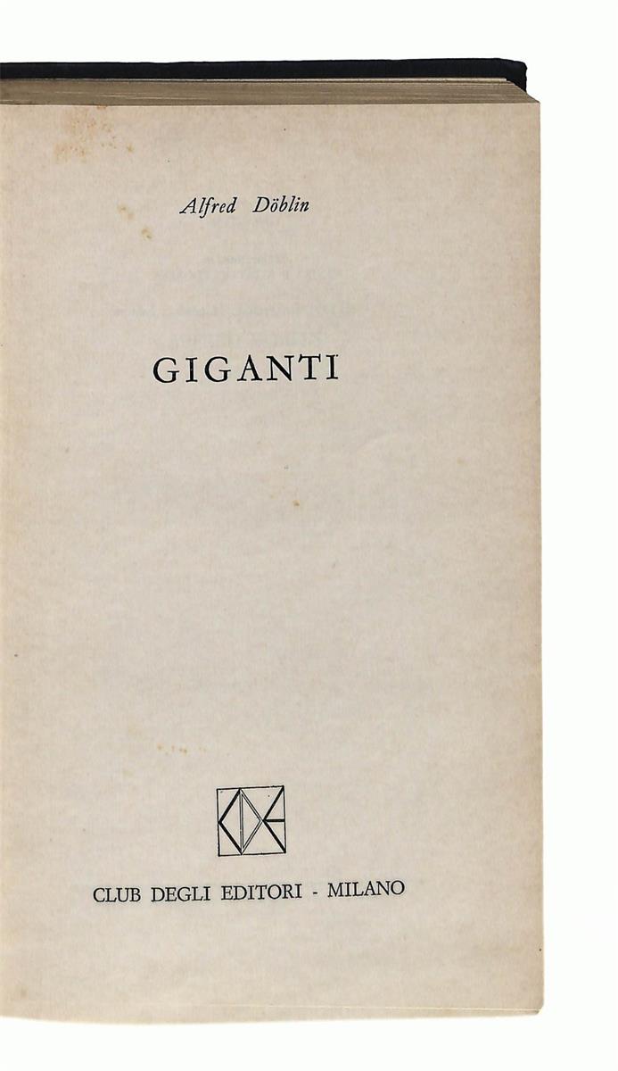 EBOND Giganti Alfred Dobline 1974 Libro LI037227