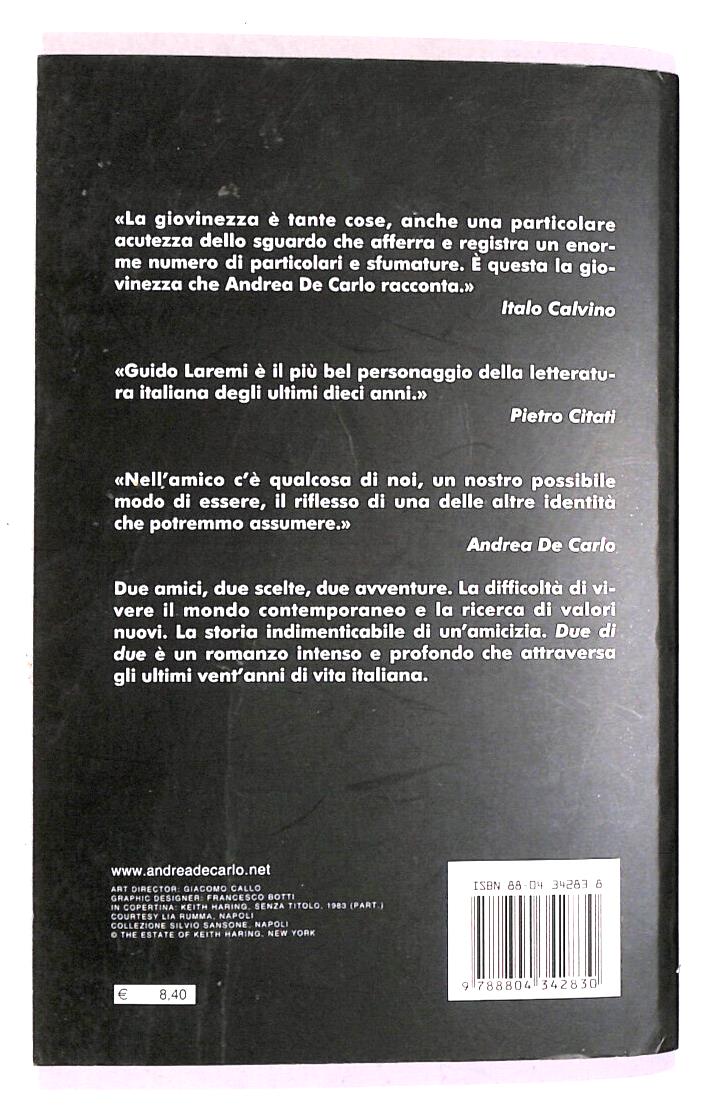 EBOND Due Di Due Di Andrea De Carlo Libro LI020008