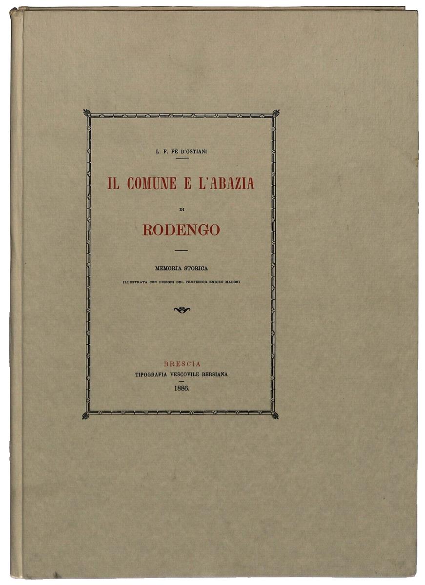 EBOND Il Comune E L'abazia Di Rodengo Memoria Storica Anastatica Libro LI037277