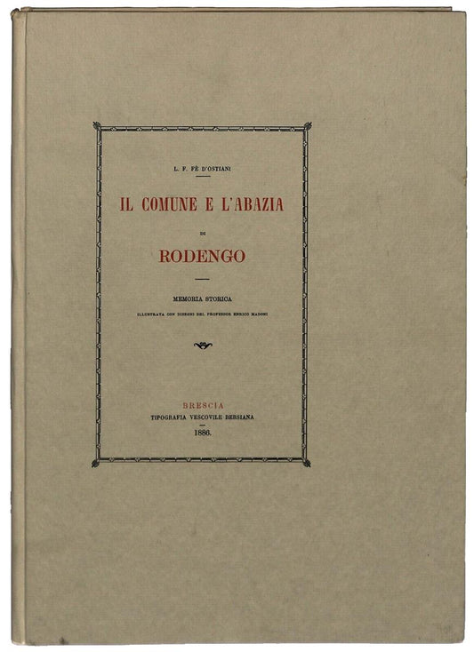 EBOND Il Comune E L'abazia Di Rodengo Memoria Storica Anastatica Libro LI037277