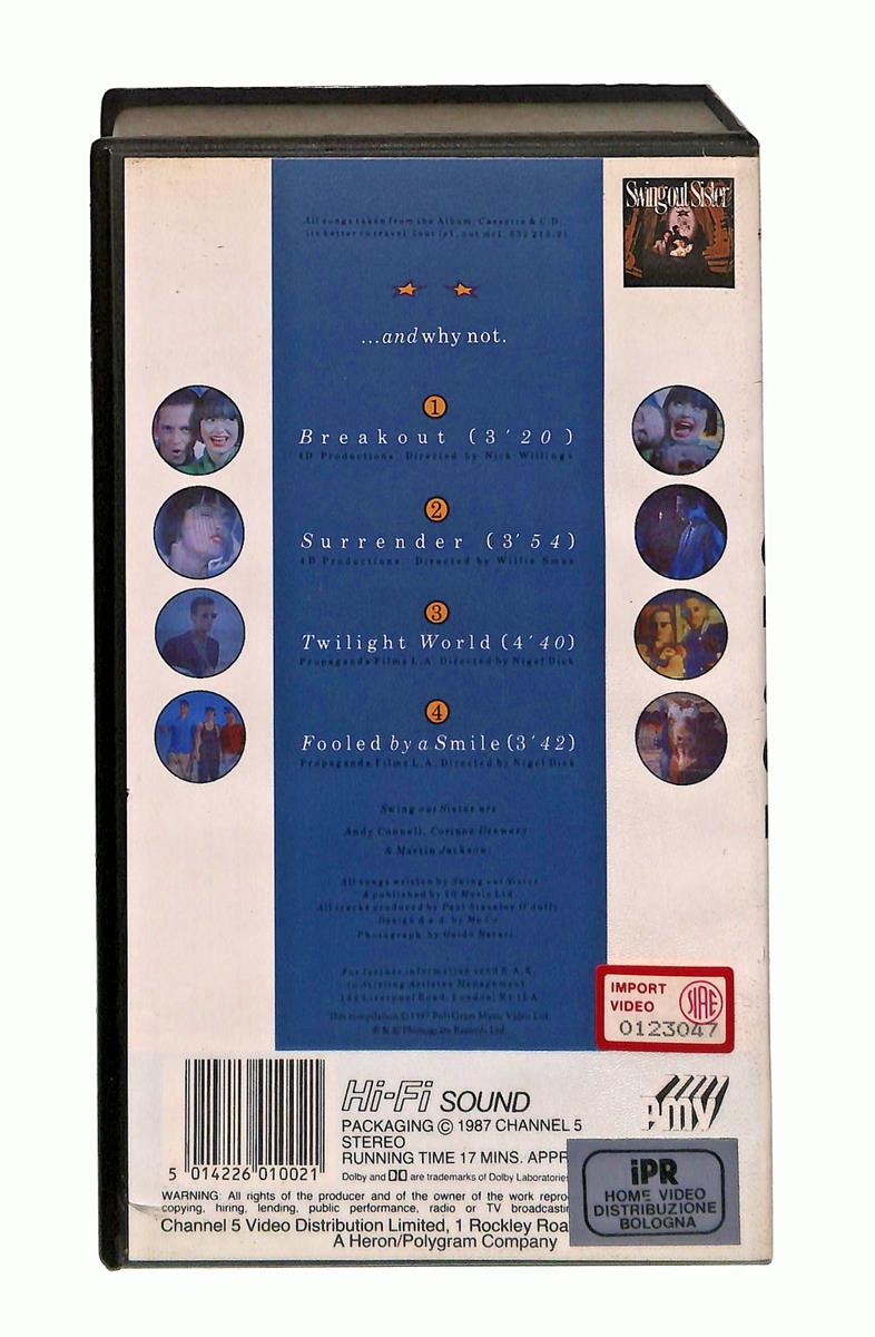 EBOND Swing Out Sister And Why Not No Ita VHS VH002983
