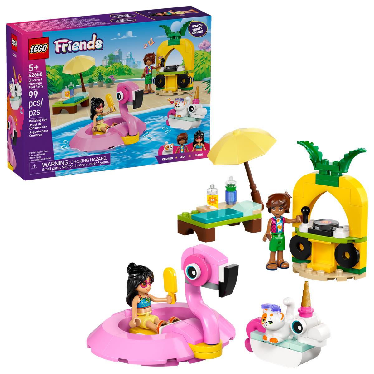 LEGO 42658 Pool Party con unicorno e fenicottero