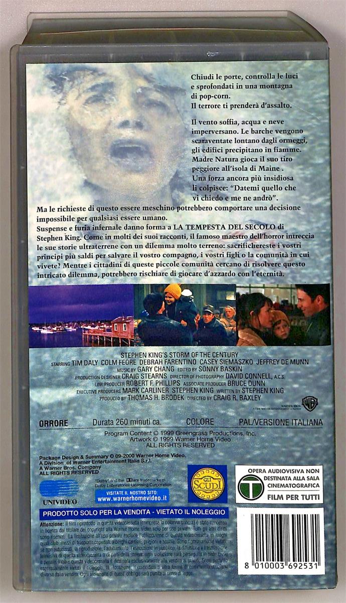 EBOND La Tempesta Del Secolo Volume Uno e Due Wb 2 VHS VH004615