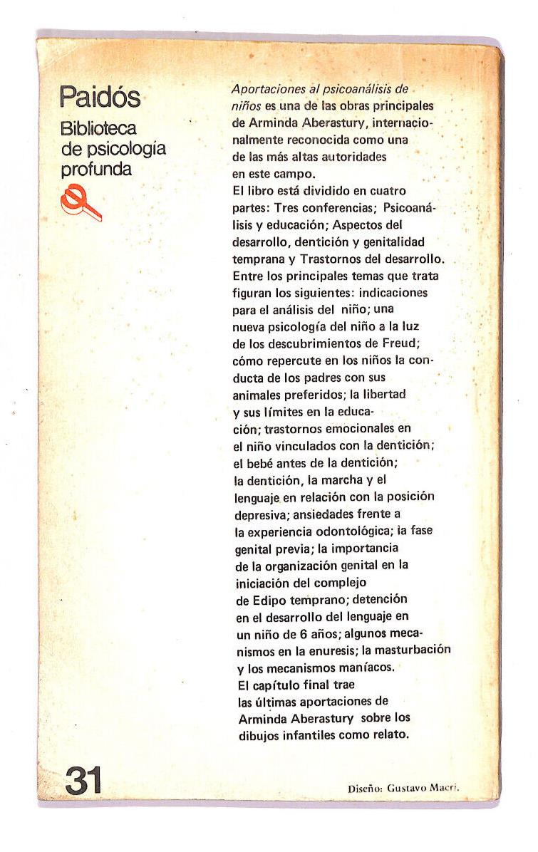 EBOND Aportaciones Al Psicoalisis De Nino Di Arminda Aberastury Libro LI015056