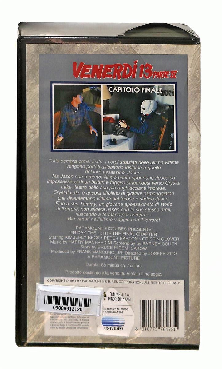 EBOND Venerdi 13 Parte Iv Paramount Cic VHS VH003357