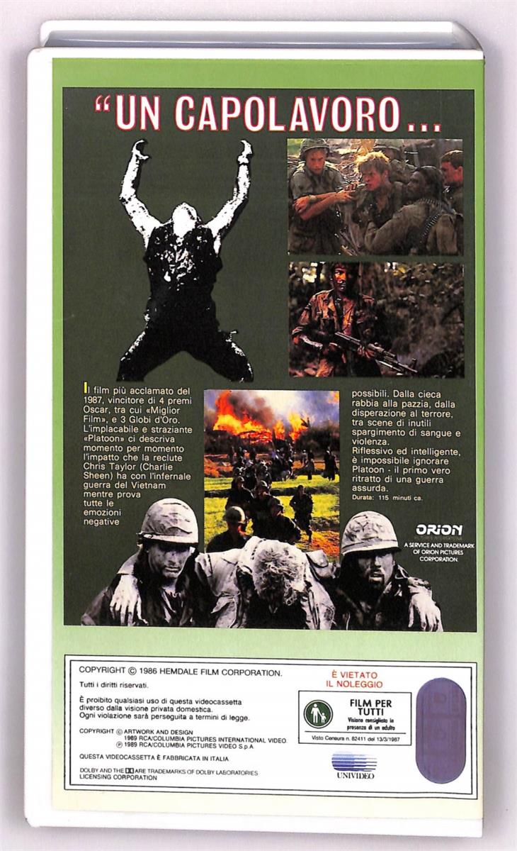 EBOND Platoon Columbia Winners VHS VH004563