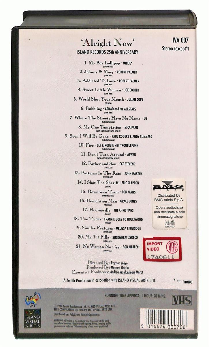 EBOND Alright Now Island Records 25 Anniversary No Ita VHS VH005324