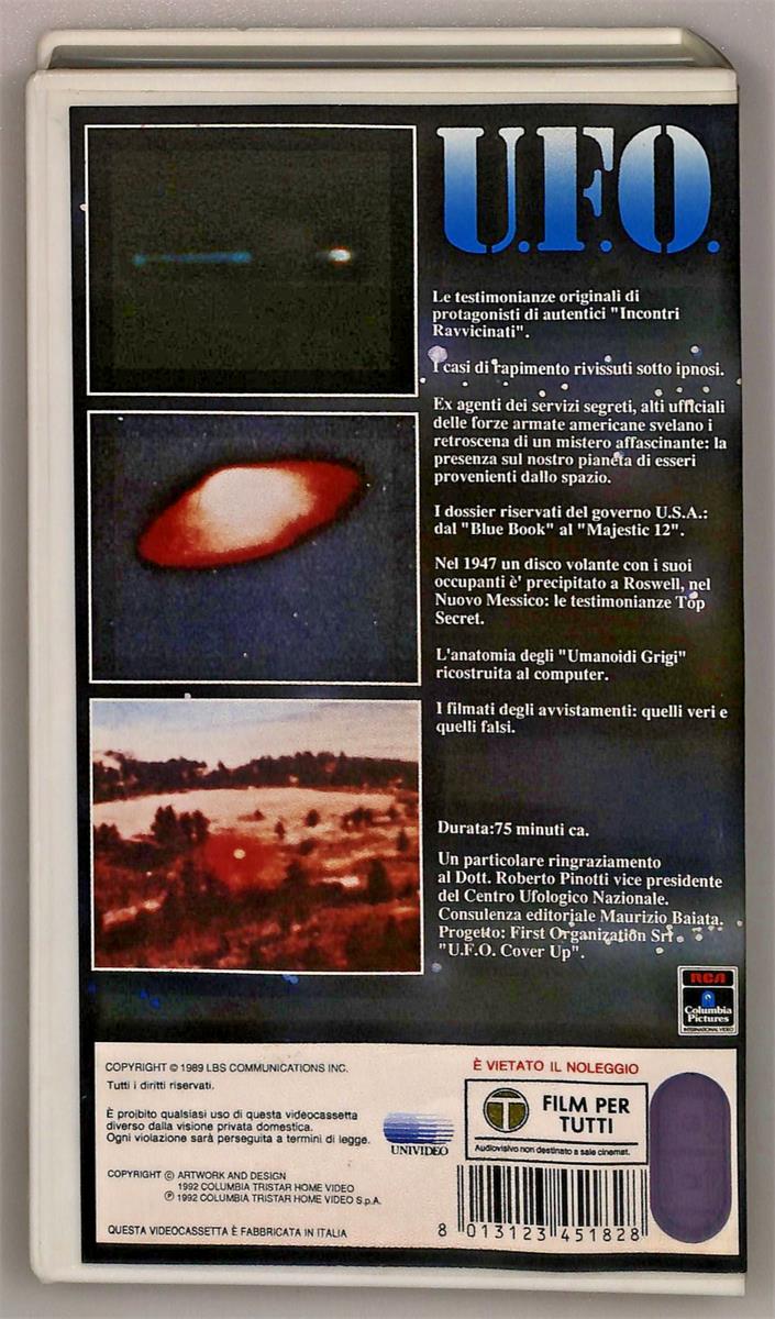EBOND Segreto Di Stato Ufo Columbia Winners VHS VH004613