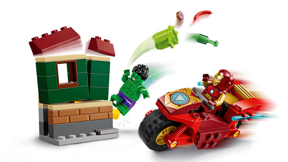 LEGO 76287 Iron Man con moto e The Hulk