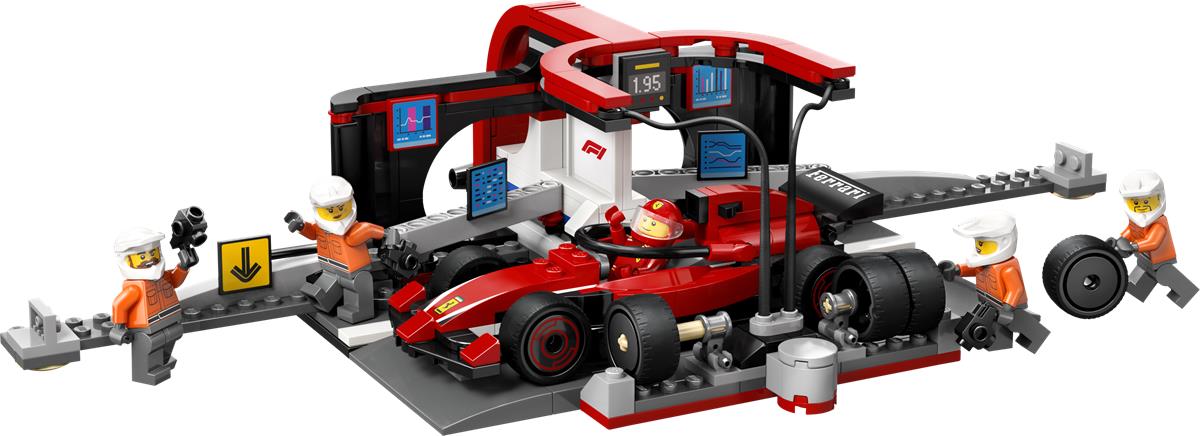 LEGO 60443 Pitstop e meccanici con monoposto Ferrari F1®