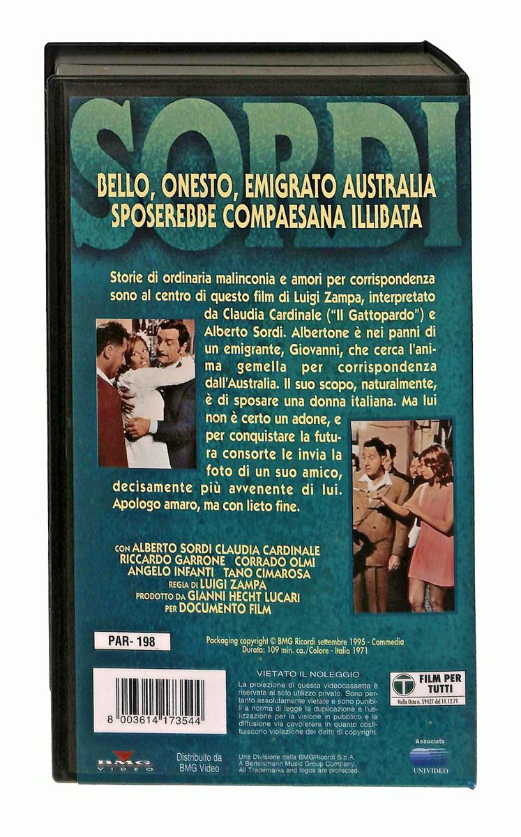EBOND Sordi Bello Onesto Emigrato In Australia Bmg VHS VH003256