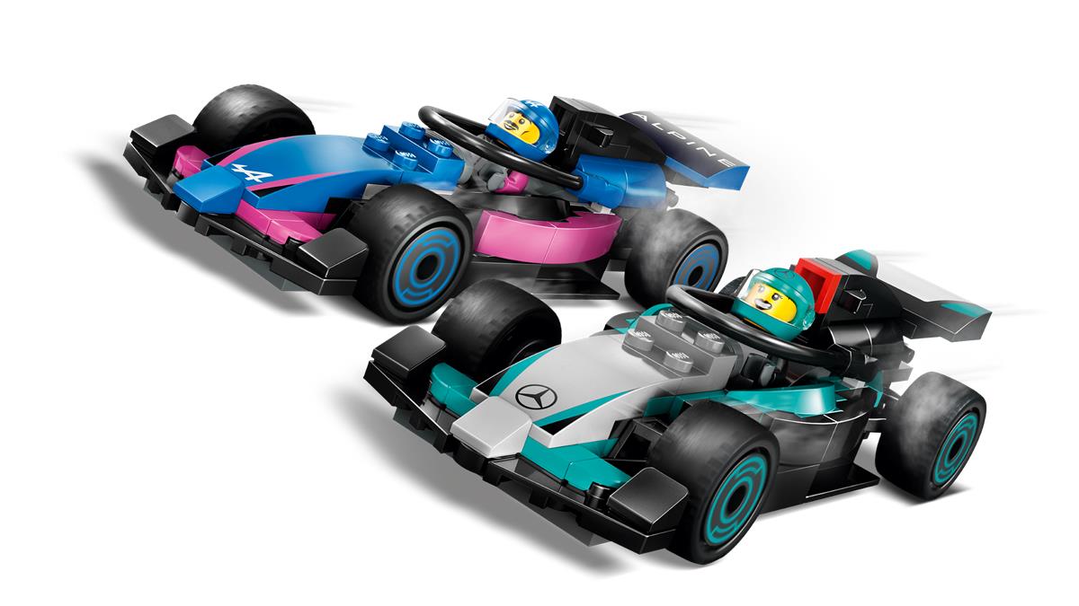 LEGO 60444 Garage con monoposto Mercedes-AMG e Alpine F1®