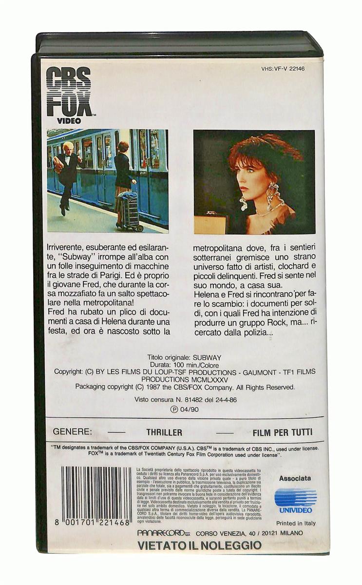 EBOND Subway Cbs Fox VHS VH004336