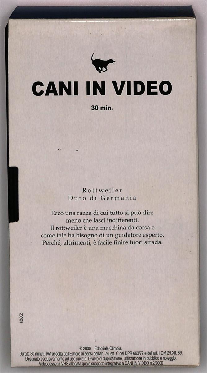 EBOND Rottweiler Duro Di Germania Cani In Video Editoriale Olimpia VHS VH005235