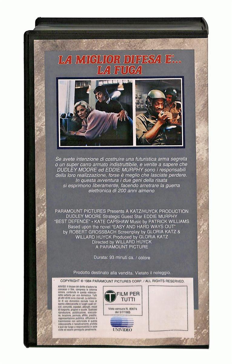 EBOND La Miglior Difesa e La Fuga Paramount Cic VHS VH005455