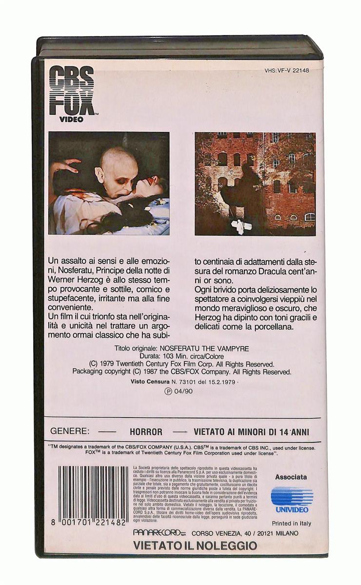 EBOND Nosferatu Principe Della Notte Cbs Fox VHS VH003833
