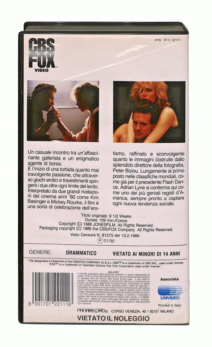EBOND 9 Settimane e Mezzo Cbs Fox VHS VH004807