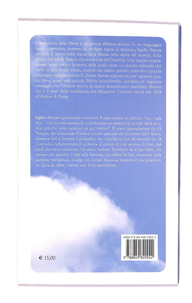 EBOND Storia Della Liberta Libro LI007905