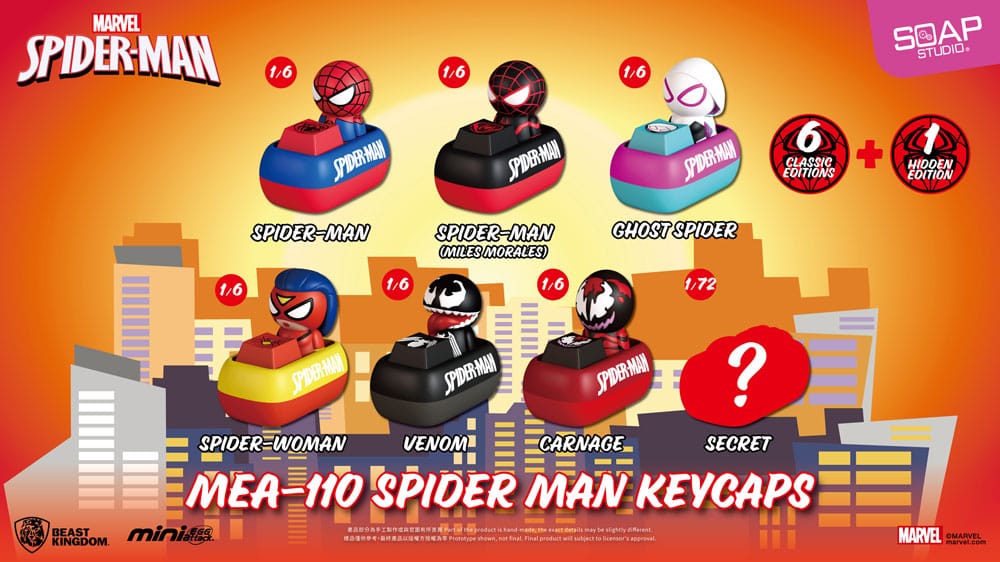 Spider Man Mini Egg Attack Blind Box Figures keycaps 5 cm Assortment (6) P069126