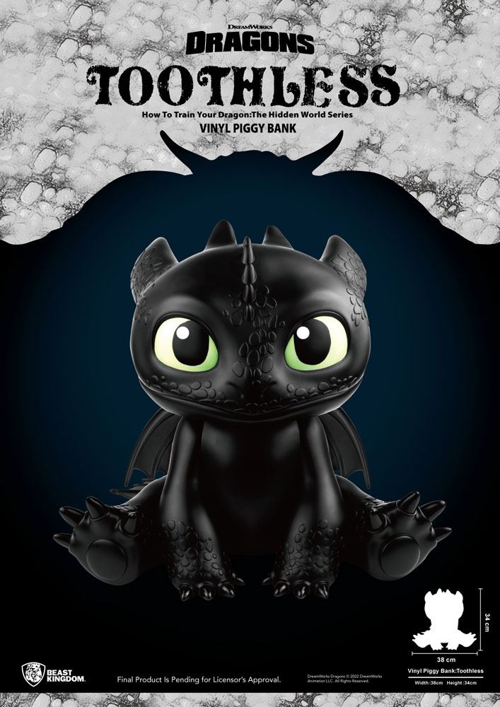 How To Train Your Dragon Piggy Vinyl Bank Toothless 30 cm P033529