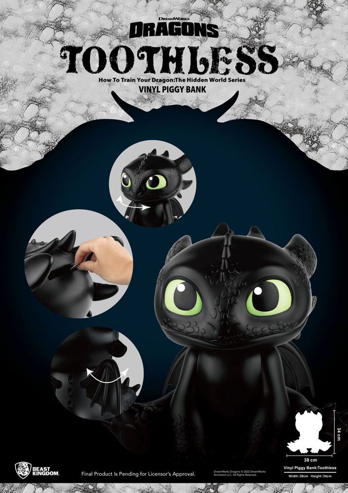 How To Train Your Dragon Piggy Vinyl Bank Toothless 30 cm P033529