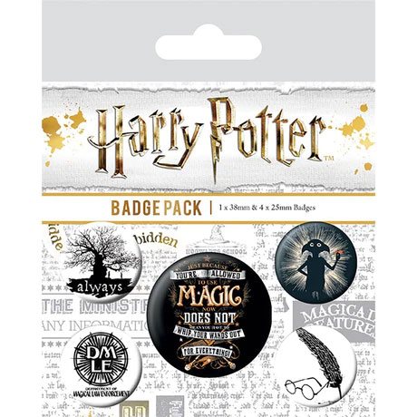 Harry Potter Pin-Back Buttons 5-Pack Symbols P033932