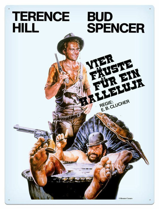 Bud Spencer & Terence Hill Tin Sign Vier Fauste fur ein Halleluja 30 x 40 cm