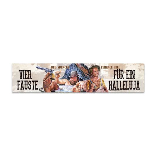Bud Spencer & Terence Hill Tin Sign with Magnet Vier Fauste fur ein Halleluja 16 x 3,5 cm