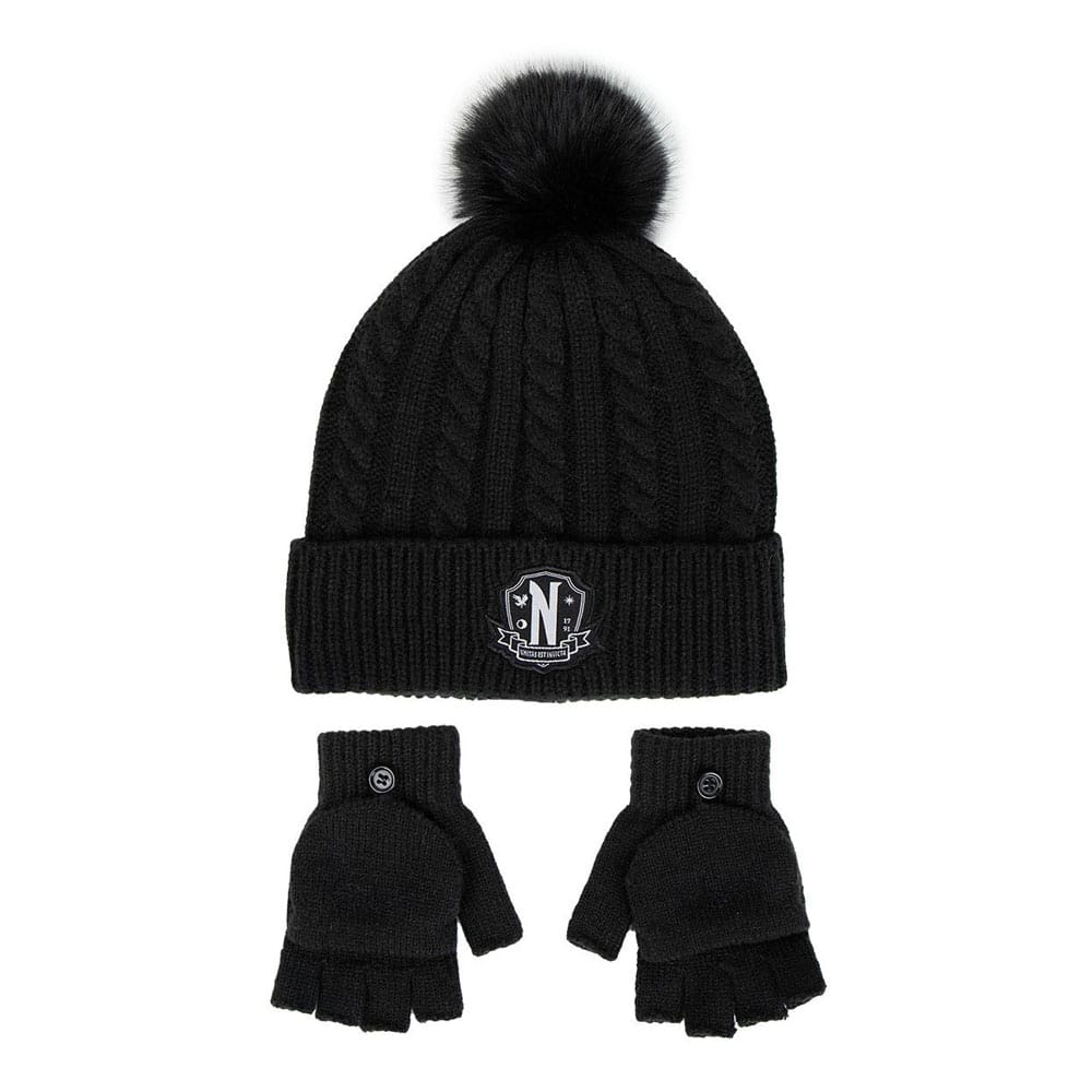 Wednesday Beanie & Gloves Set Nervermore P034815