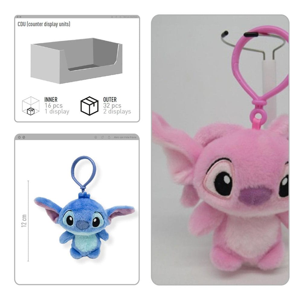 Lilo & Stitch Plush Keychains 12 cm Assortment (24) P034899