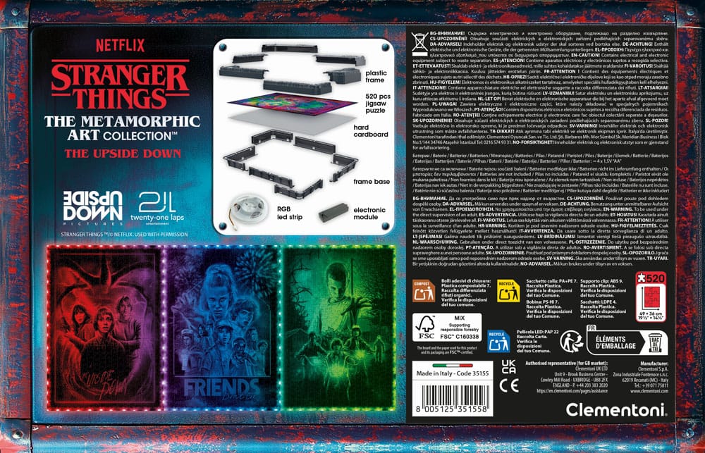 Stranger Things Metamorphic Art Collection Jigsaw Puzzle with Light-Up Effect The Upside (520 pieces) P068157