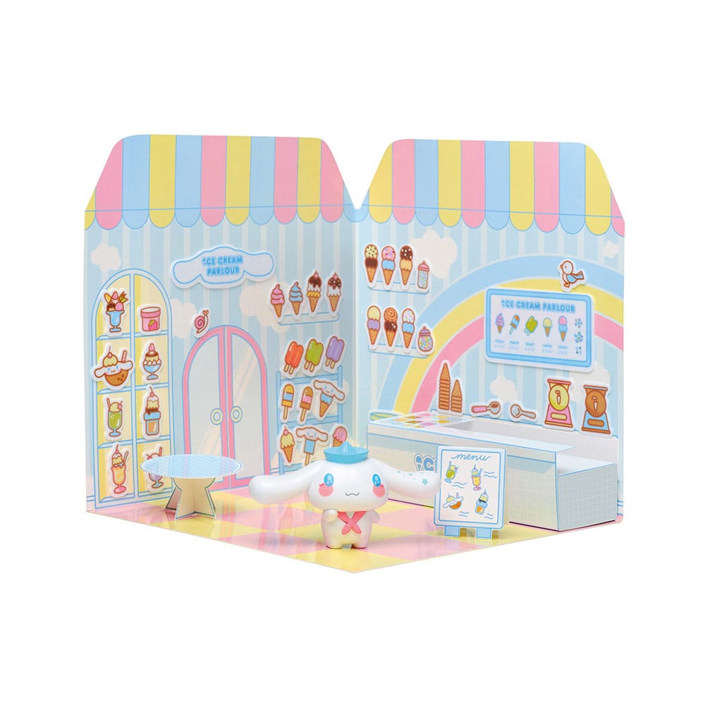 Hello Kitty and Friends Mini figure Sticker House Cinnamoroll Ice Cream Parlour P067898