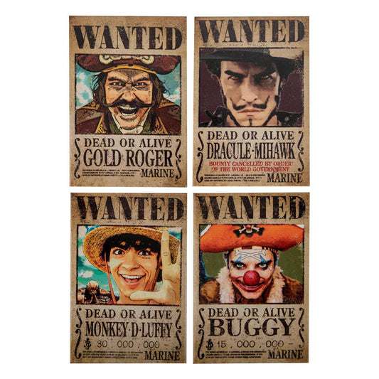 One Piece Fridge Magnet 4-Pack Wanted P035389