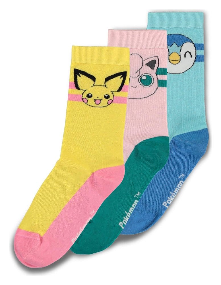 Pokemon Socks 3-Pack Crew 39-42 P071813