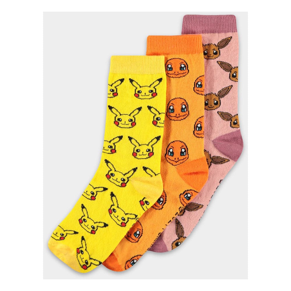 Pokemon Socks 3-Pack Three Icons 35-38