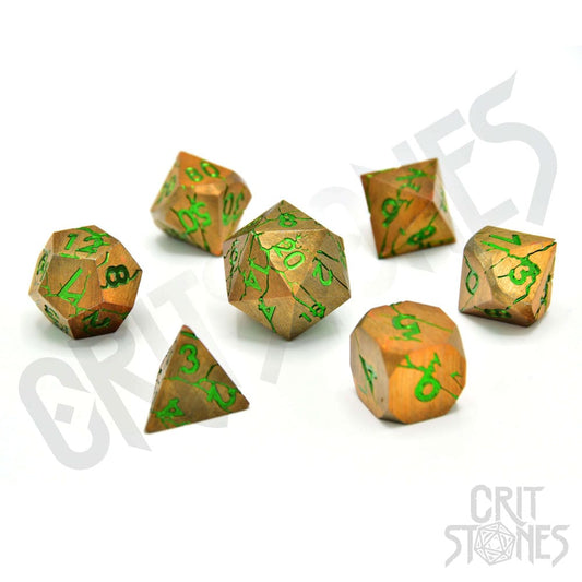 CritStones Metal Dice Set Gorgon Gaze (7) P035548