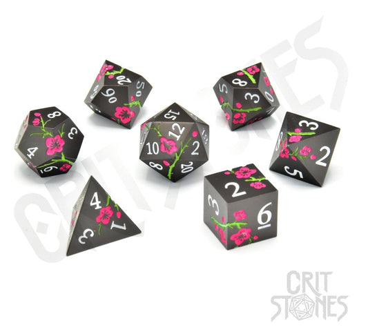CritStones Metal Dice Set Nighttime Blossom (7) P071130