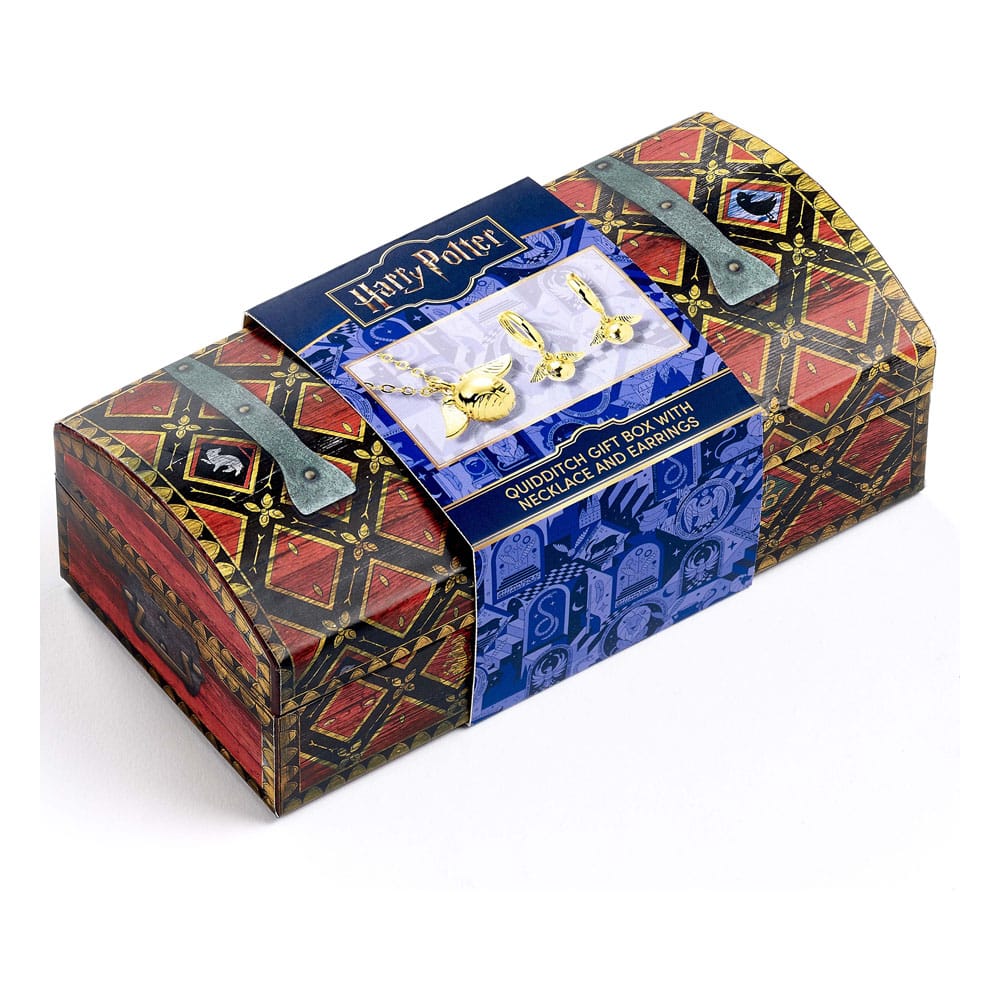 Harry Potter: Quidditch Golden Snitch Necklace and Earrings Gift Set (Golden Tone) P035580