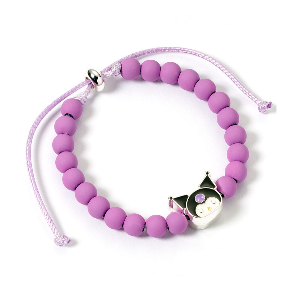 Hello Kitty Bracelet purple beads with Kuromi Charm 21 cm P035589