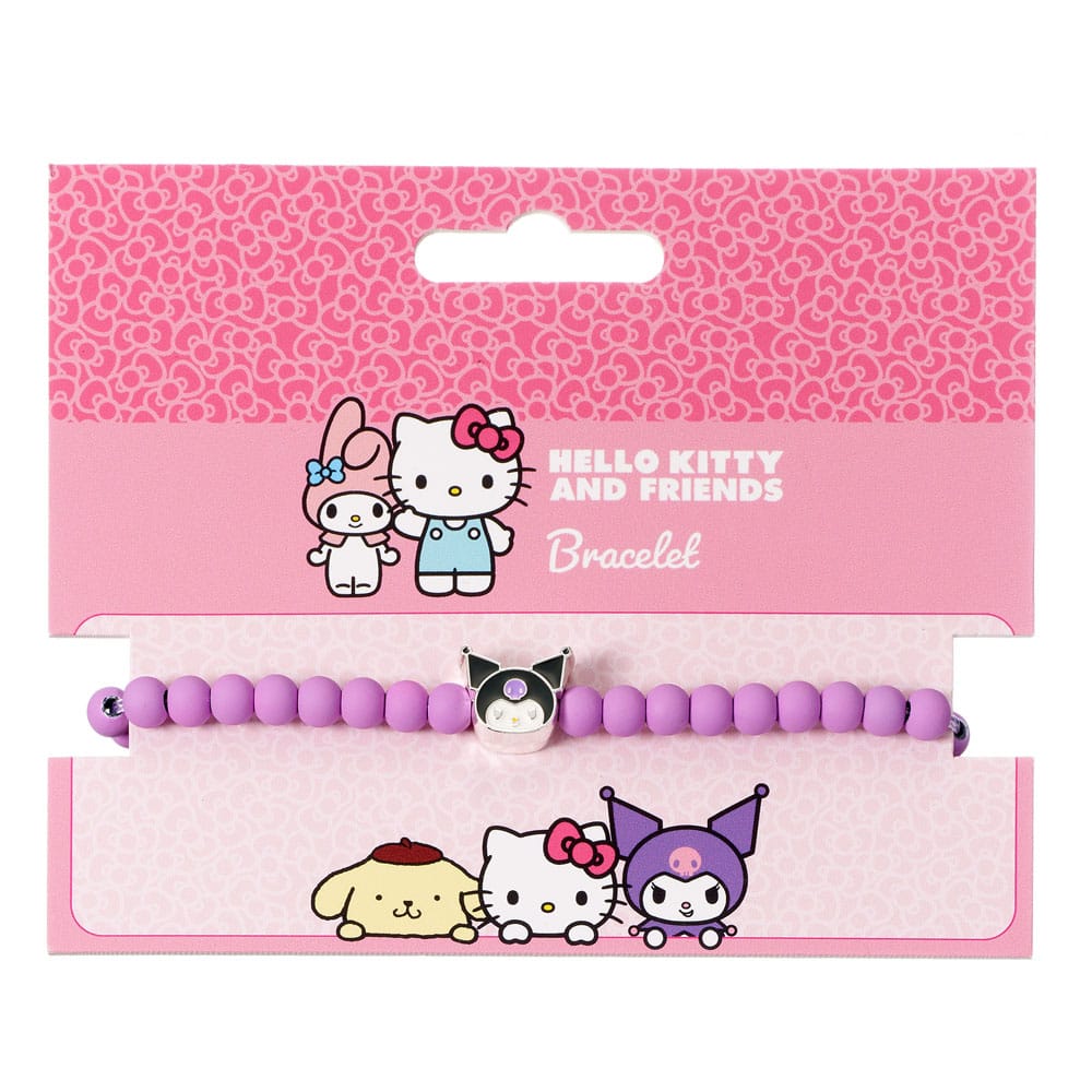 Hello Kitty Bracelet purple beads with Kuromi Charm 21 cm P035589