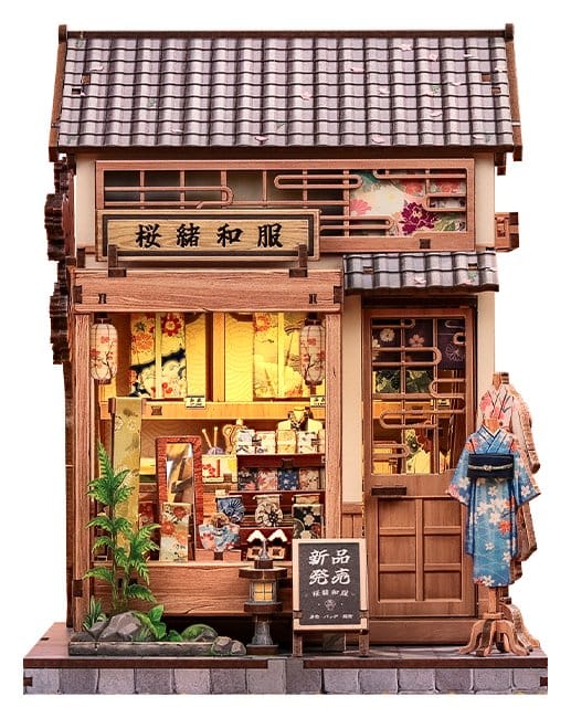 Miniature House Model Kit Sakura O Kimono Shop 19 x 14 cm P073235
