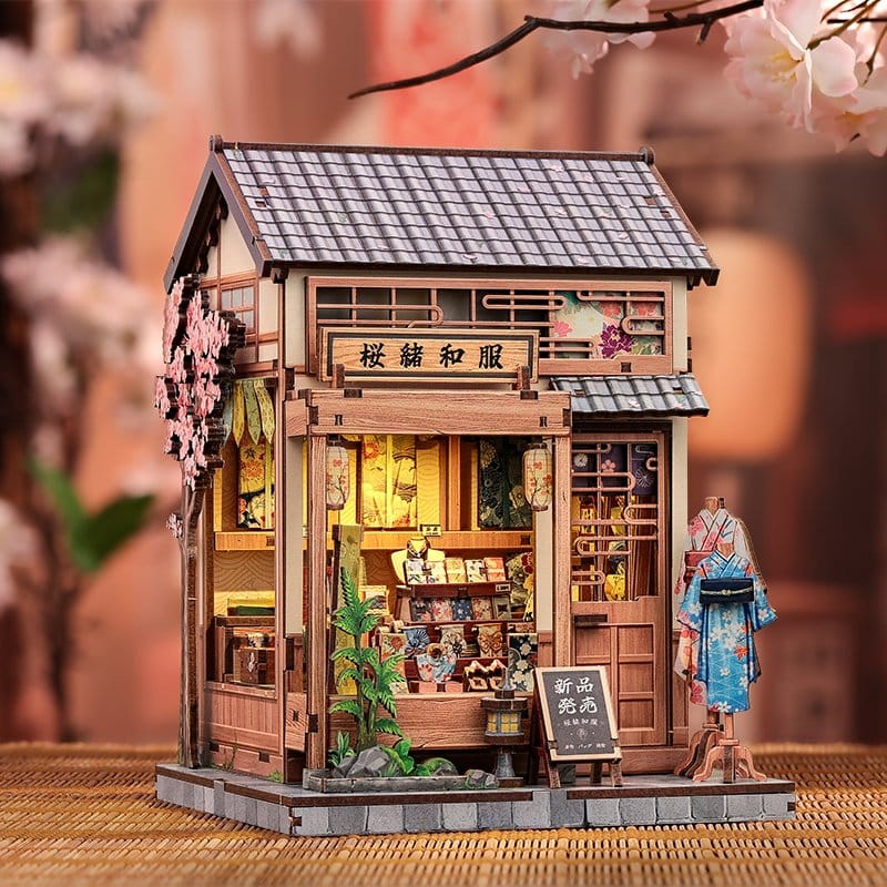 Miniature House Model Kit Sakura O Kimono Shop 19 x 14 cm P073235