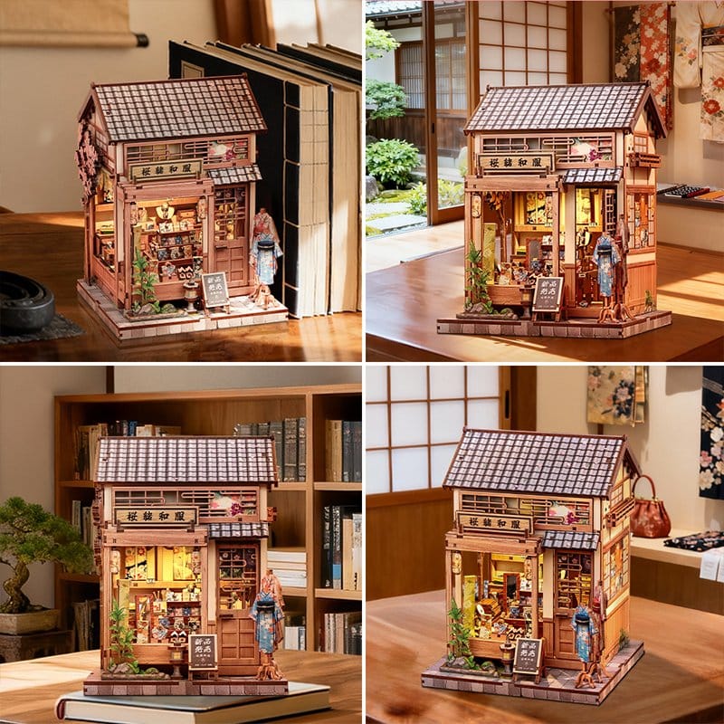 Miniature House Model Kit Sakura O Kimono Shop 19 x 14 cm P073235