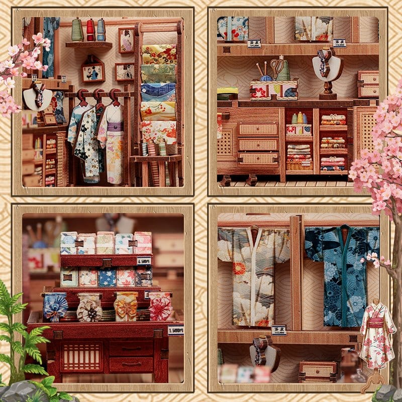 Miniature House Model Kit Sakura O Kimono Shop 19 x 14 cm P073235