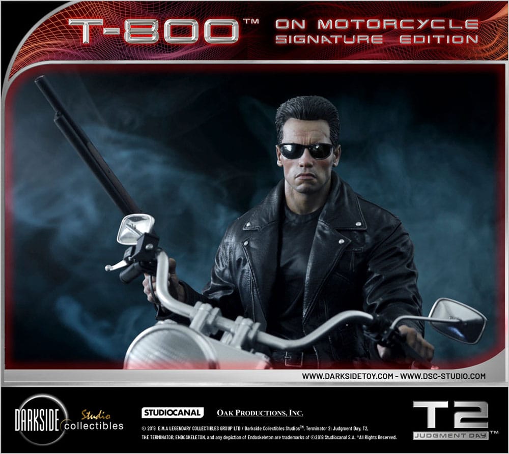 Terminator 2 Statue T-800 On Motorcycle Limited Signature Edition 70 cm P036190
