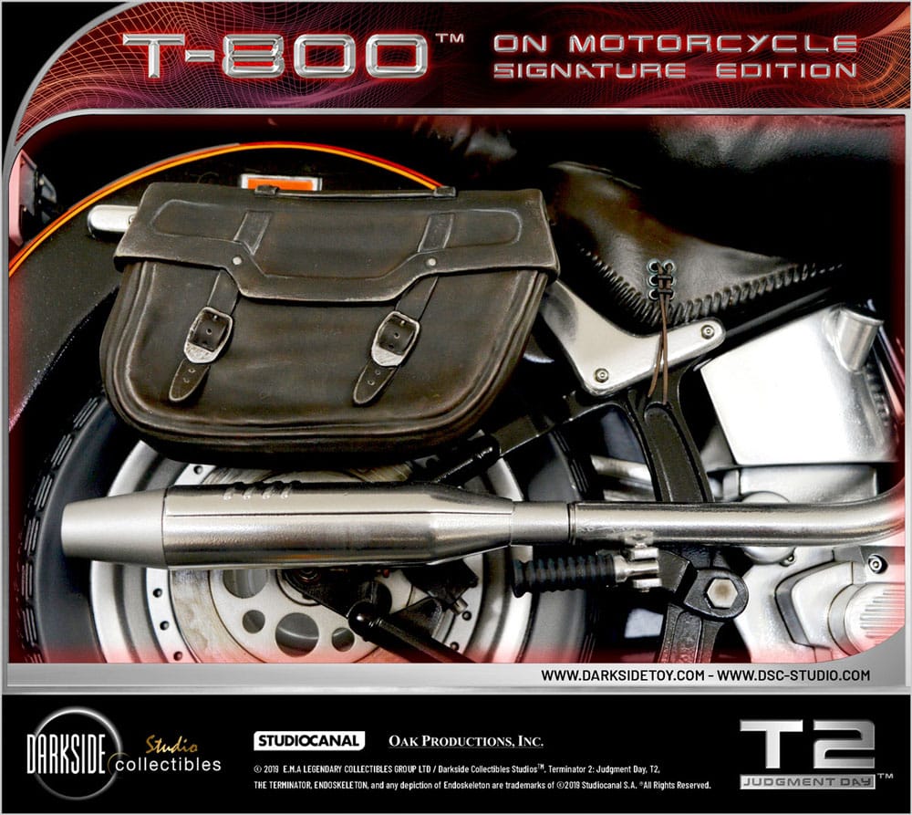 Terminator 2 Statue T-800 On Motorcycle Limited Signature Edition 70 cm P036190