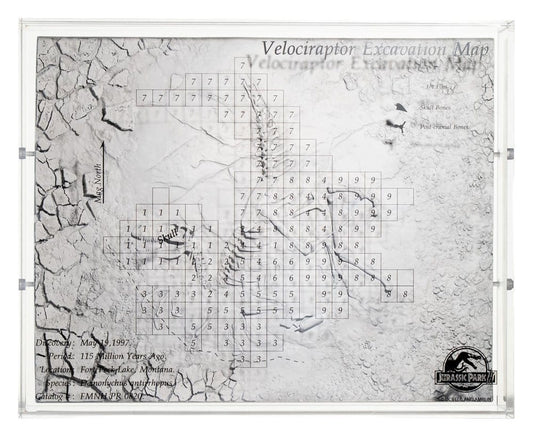 Jurassic Park III Excavation Map Velociraptor 27 cm P073380